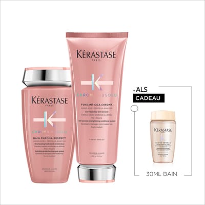 Kérastase Chroma Absolu Duo + 1 Cadeau - Shampoo 250ml & Conditioner 200ml + Shampoo 30ml Cadeau - Gekleurd haar