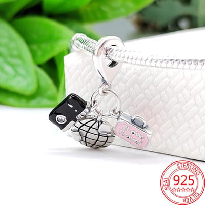 Echte 925 Sterling Zilveren Sneeuwbol Engel Hanger Charm Fit Armbanden en Kettingen 925 Sieraden Kerstcadeaus