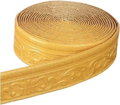 Plint - Zelfklevende 3D Muursticker Wandrand - Decoratieve Zelfklevende Wandafwerking - Multifunctionele Sierlijst - DIY -Zelfklevende Wandstrips - 10 m x0.08 m - Goud