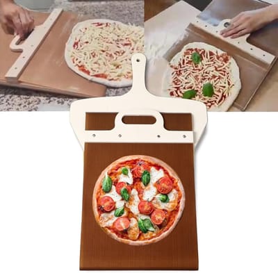 Dailygoods- Pizzaschep Glijdend - Houten Pizzaschep - Pizzaschep 19,7x11,8 Inch - Pizzaschep voor Oven/Grill - Lichtgewicht en Duurzaam - Innovatief Schuifmechanisme - Pizzapeddel