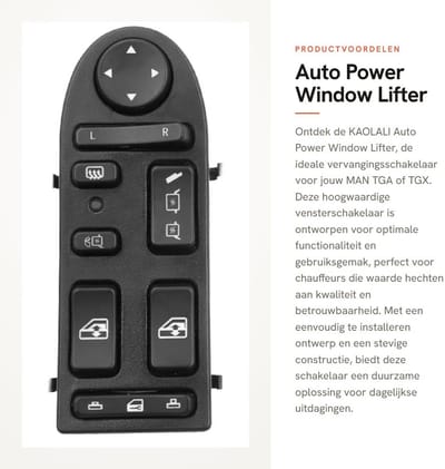 Dailygoods - Auto Power Window Lifter - Vervangingsschakelaar - Venster Schakelaar - 81258067045 - Betrouwbare Kwaliteit