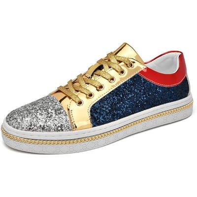 Nouvelle tendance pour couple, baskets assorties à la mode, chaussures décontractées, chaussures tendance, chaussures pour hommes 44 or