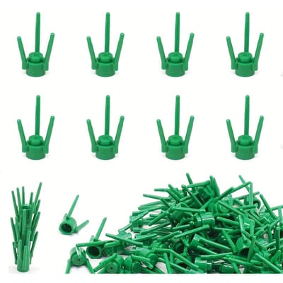 50 stuks MOC Componenten 3741 Plant Bloem Stengel Houder Bouwstenen Straatplanten Bloemen Decoratie Gemonteerde Bakstenen Speelgoed voor Cadeaus donkergroene kleur