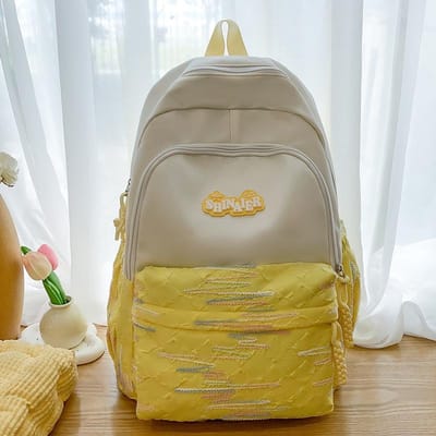 Schooltas voor Kinderen Basisschoolleerlingen Meisjes Gestreept Middelbare Schoolleerlingen Kleine Rugzak gray