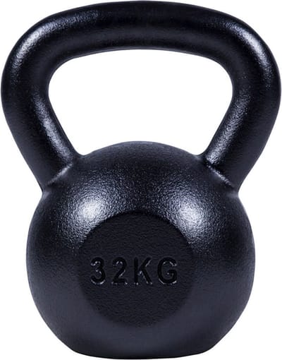 Gorilla Sports - Kettlebell - Gietijzer - Extra Stabiel - Zwart - 32 kg