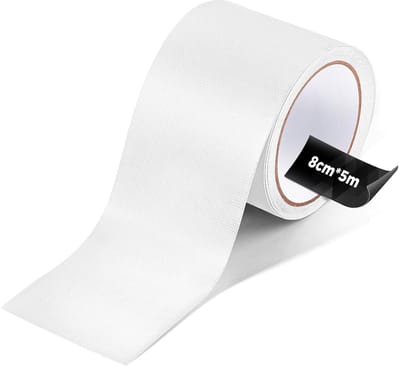 Reparatie tape - reparatiedoek - reparatie tape waterdicht - reparatietape tentdoek - 8cm x 5M - Wit - Reparatiedoek - Zelfklevend - voor luifel, zeil, boothoezen en tenten - Waterdicht - TPU