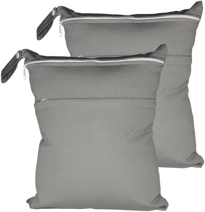 Waterdichte luiertas set van 2, 30 x 36 cm, kleurrijke dubbele wetbag, wasbare luiers, organizer voor natte en droge luiers, reistas, multifunctioneel en praktisch