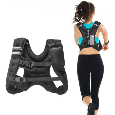 VEVOR Gewichtsvest 5,4 kg met reflecterende streep, verstelbare gesp, lichaamsgewichtvest voor mannen en vrouwen, trainingsapparaat voor krachttraining, hardlopen, joggen, fitness en gewichtsverlies