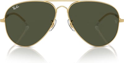 Unisex Aviator Zonnebril Pilotenvorm Goud Groen Glas 58mm