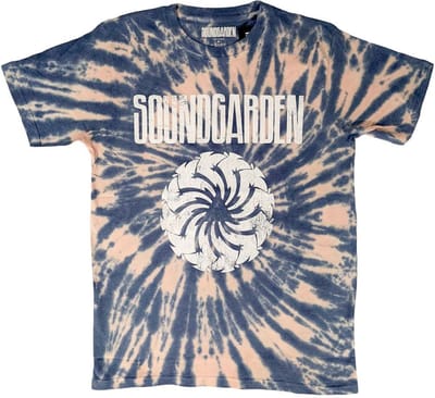 Soundgarden - Logo Swirl Heren T-shirt - S - Blauw/Creme
