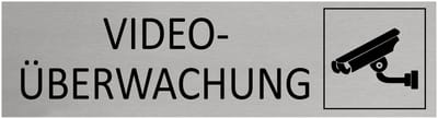 CombiCraft Aluminium Deurbordje "Videoüberwachung " 165x45mm met tape