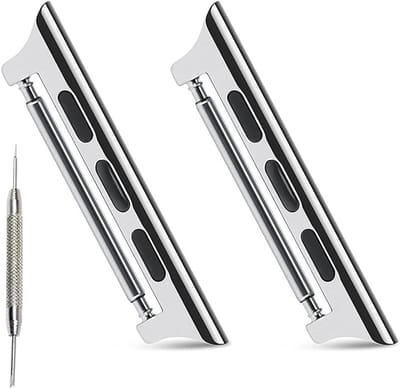 Compatibele Adapter voor Apple Watch 41mm 40mm 38mm, RVS Verbinding voor Horlogeband, Metalen Koppeling met Veerpen voor iWatch Series 9/8/7/6/5/4/3/2/1/SE