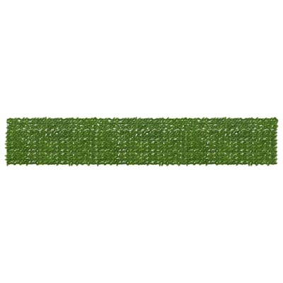 vidaXL - Balkonscherm - met - bladeren - Groen - en - Geel - 600 - x - 100 - cm