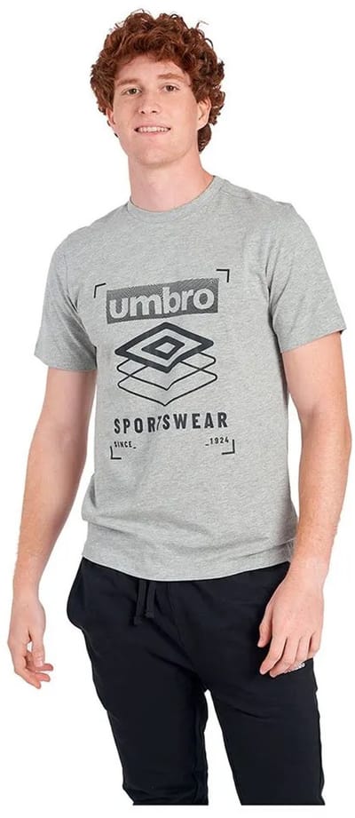 Umbro Stacked Frame Graphic T-shirt Met Korte Mouwen Grijs S Man