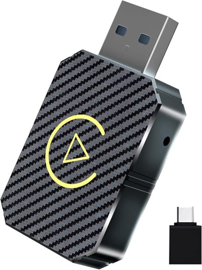 Daity 1-delige - draadloze CarPlay Android-autoadapter - Zet een bedrade verbinding direct om in een draadloze verbinding - Compact ontwerp - 2-in-1 CarPlay-box - stabiele verbinding.