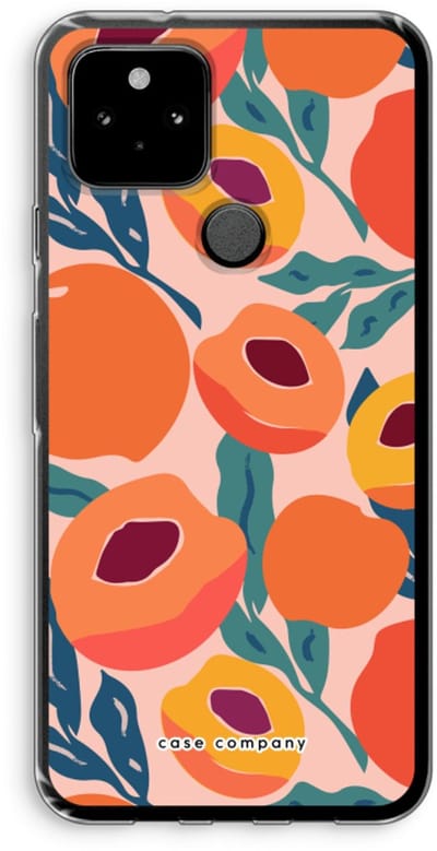 Case Company® - Hoesje geschikt voor Google Pixel 5 hoesje - Perzik - Soft Cover Telefoonhoesje - Bescherming aan alle Kanten en Schermrand