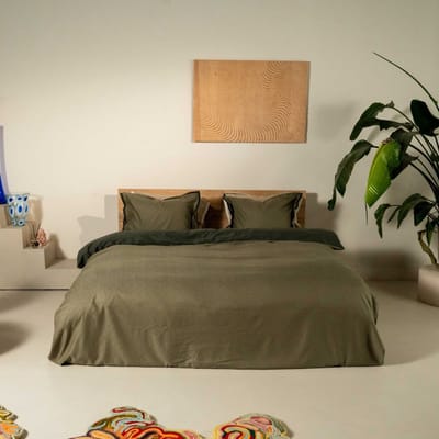 Kayori Rauso Dekbedovertrek Katoen & Tencel - 200x200-220 + 2 slopen - Tweepersoons - Groen