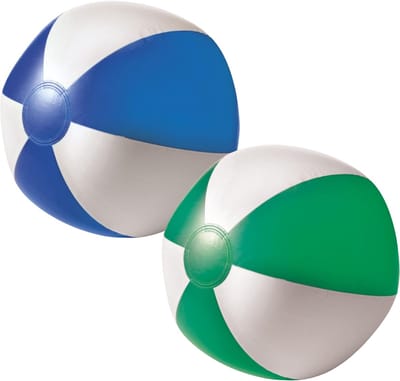 Impression Strandbal - opblaasbaar - zwembad speelgoed - blauw / groen set - D26 cm