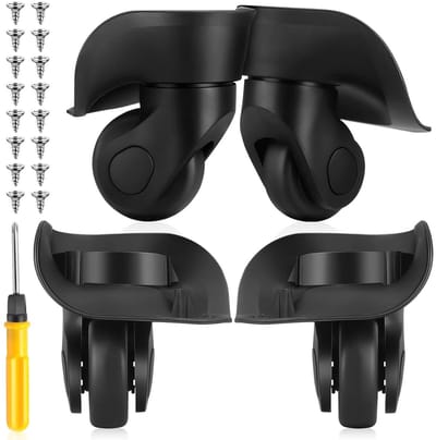 Kofferwielen Vervanging Set - Reiswielen Rollement - Koffer Reparatie - 360 Graden Zwenkbaar - 4 stuks - Zwart