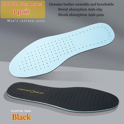 Latex Rundleer Inlegzolen Dunne Leren Zachte Sportinlegzool Comfortabel Schokabsorberend Ademend Deodoriserend Schoenkussen 43-44 white