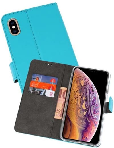 Booktype Telefoonhoesjes - Bookcase Hoesje - Wallet Case - Geschikt voor iPhone XS Max - Blauw