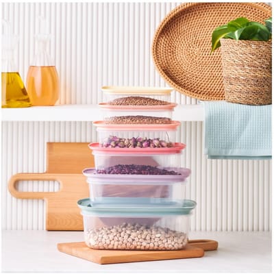 Contenant de rangement Vicks Light, lot de 6 blanc