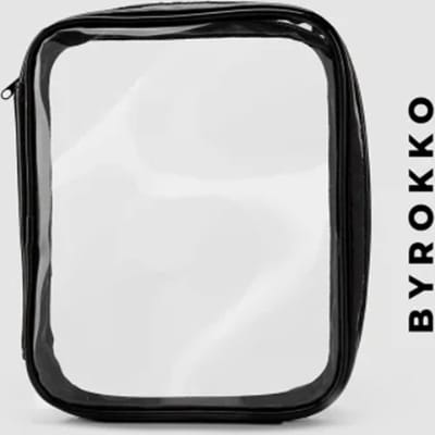 BYROKKO Bag - Make-uptas - Vloeistofzak - Cosmetica tas - Transparant make-up tas - beauty bag - Doorzichtige Reis Toilettas voor Toiletartikelen – Travel Make Up Organizer Tasje – Transparant - Zwart/Transparant