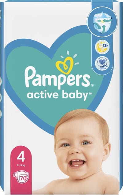 Pampers active baby Luiers maat 4 (9-14 kg) - 70 stuks