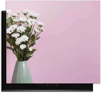 KitchenArt - Blush & Bloom - Inductie Beschermer - 52x35 cm - Kookplaat Beschermer - Luxe Afdekplaat Inductieplaat - Anti-slip & Oprolbaar - Beschermmat Inductiekookplaat