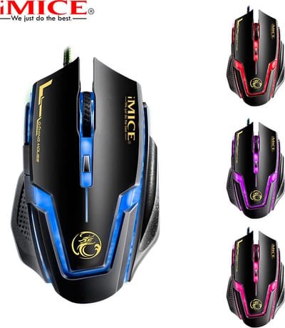 Game muis met LED verlichting - 6 knoppen - 1200/1600/2400/3200 DPI - hoge precisie - ergonomisch -