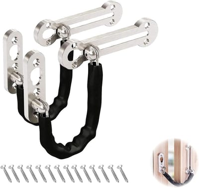 2 stuks verdikte deurkettingslot roestvrij staal beveiligingsdeurkettingslot deurketting antidiefstalgesp deurslot zware grendelketting deurslotketting geschikt voor thuis appartement hotel