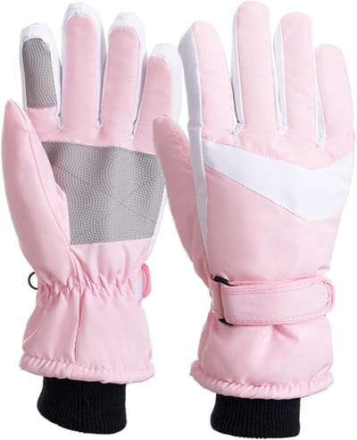 Dames Winter Ski Handschoenen met Thermische Fleece Voering, Antislip en Touchscreen Geschikt voor Fietsen, Wandelen en Sneeuwsporten