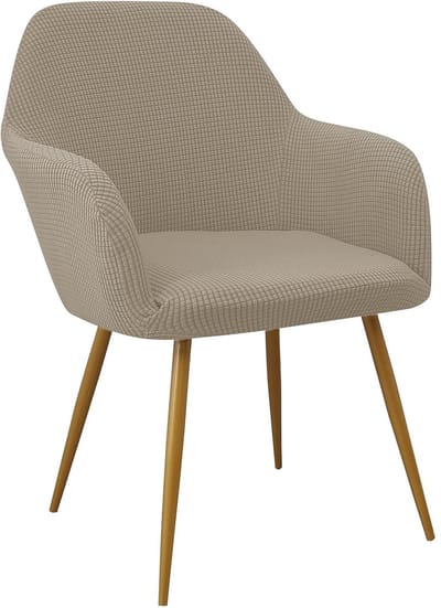 2-delige schommelstoelhoezen, make-upstoelhoes, jacquard, stoelhoezen, elastische stoelhoezen, hoezen voor bureaustoel, computerstoel, draaistoel (zandkleur, 2 stuks)