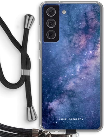 Hoesje met koord geschikt voor Samsung Galaxy S21 FE hoesje met Koord - Nebula - Telefoonhoesje met Zwart Koord - Bescherming aan alle Kanten en Over de Schermrand