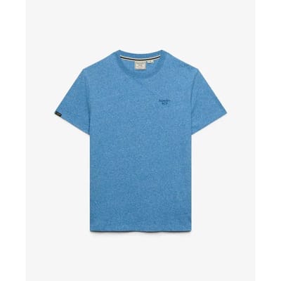 Superdry Essential Serif Logo T-shirt Slanke Pasvorm Light Blue Grootte: L