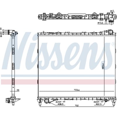 Radiator, motorkoeling NISSENS 606799