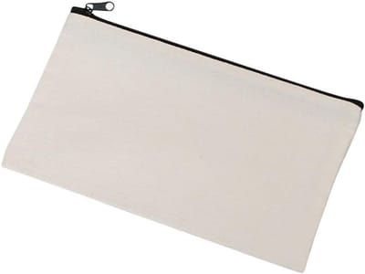 longziming -Canvas etui met ritssluiting – Set van 8 – 21 × 12 cm – Blanco DIY opbergzakjes van stof – Ideaal voor knutselen, school en cadeaus – Gebroken wit