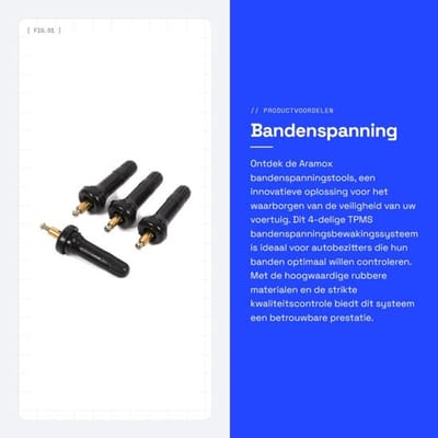 Bandenspanningsbewakingssysteem - 4-delig Ventielgereedschap - Anti-explosie Bandenventiel - Rubber/Koper - Totale Lengte 6 cm - Draadlengte 1,2 cm - Bandventiel
