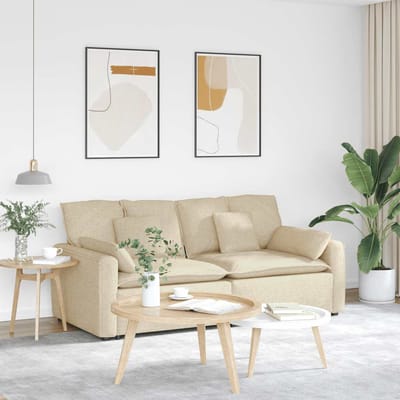 vidaXL - Modulaire - bank - met - kussens - crèmekleurig