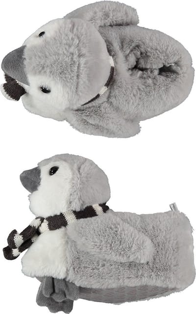Apollo Dieren pantoffels Pinguin - kinderen - grijs - kindersloffen - maat 33-34