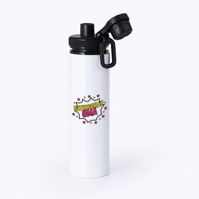 Hacebo® - Beterschap oma waterfles met draaidop zwart - een oma die ziek is of iets gebroken heeft - cadeau voor zieke oma - ziek - koorts - snel beter worden - cadeau - beterschap cadeau - kado - gift - geschenk - water fles - 850ML