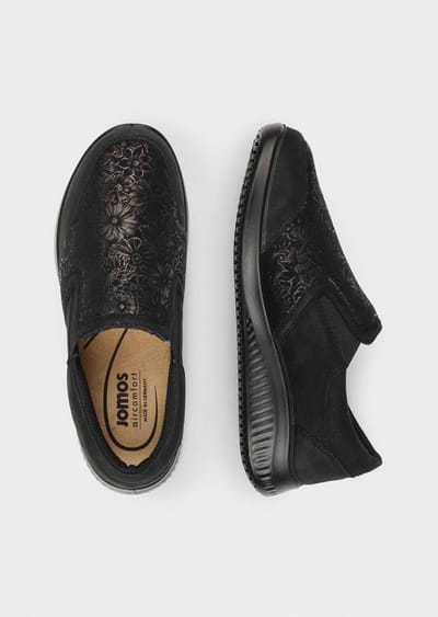 Schoenen met glinsterend bloemenmotief - zwart - Gr. 36 van Goldner Fashion
