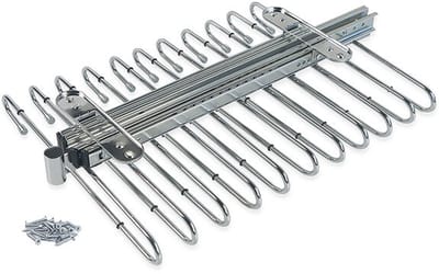 Eleganca Uittrekbare Klerenhanger  - Uittrekbare kledingrek - Broekhanger uittrekbaar - Chroom - 11 houders