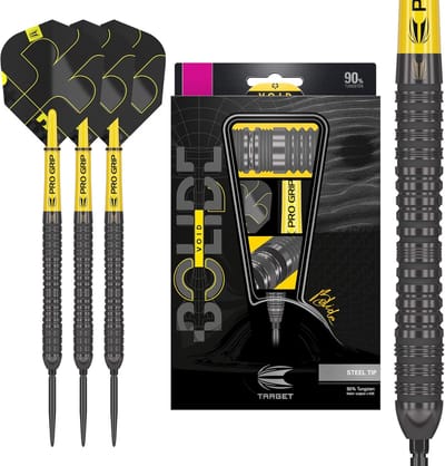 Target Darts Bolide Void Steel Tip Dartpijlen 21G Barrel 04 - 90% Tungsten met Swiss Point Technologie, Pro Grip Shafts en Pro Ultra Flights - Zwarte Titanium Nitride Coating