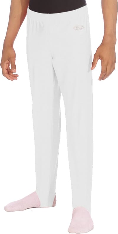 Witte herenflankbroek maat 110-116 jongens gymbroek wit lycra spanbroek voltigebroek