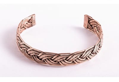 Koperen armband gevlochten 12 mm