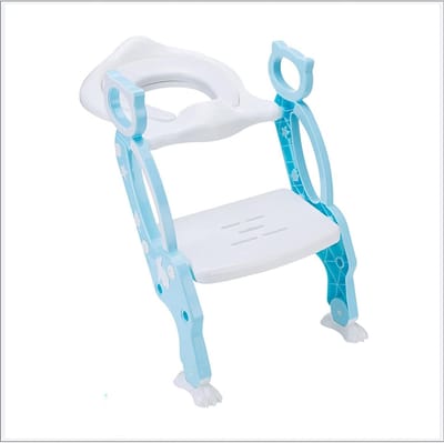 Zindelijkheidstrainer Kinderen - Toilet Stoel - Zelfstandig Toiletbezoek - Verstelbare Stappenladder - Max 75kg - Blauw