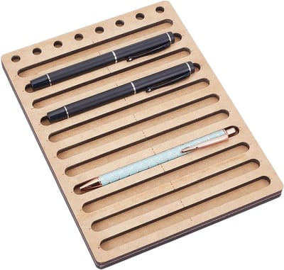 Pen Houder Jig - Hout Werk - Pen Maken - 11 Inkt Slots - 22x17cm - Onbehandeld Hout