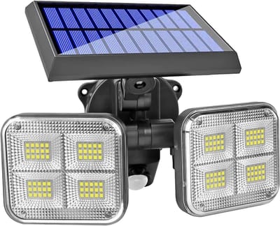 Zonneverlichting met sensor - Buitenlamp met beweging - Veilige buitenruimte - Brede hoekverlichting - 124 x 19 x 12 cm