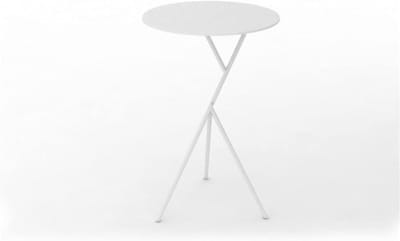 Bijzettafel Rond - Hoektafel Plantenstandaard - Decoratie Woonkamer - Sterk Ijzeren Frame - 45 x 58 cm - Zwart Goud Wit